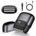 BarberBoss Compact scheerapparaat voor heren, elektrisch scheerapparaat, elektrisch scheerapparaat voor mannen, drijvende roestvrijstalen messen, magnetische meskop, slim LED-display, QR-2753