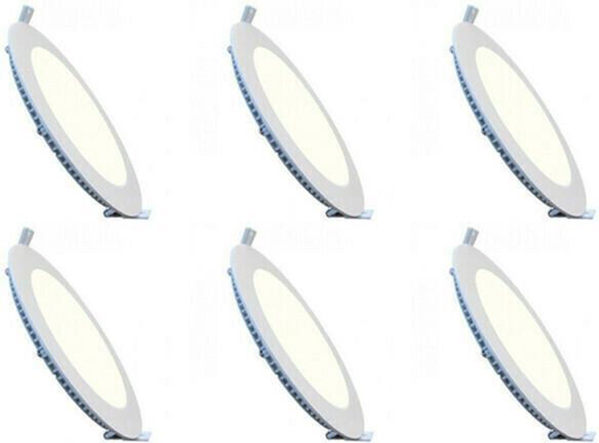 BES LED LED Downlight Slim 6 Pack - Inbouw Rond 3W - Dimbaar - Natuurlijk Wit 4200K - Mat Wit Aluminium - Ø83mm