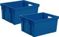 EDA Krat - 4x - kunststof - 30 Liters - L44 x B35 x H24 cm - bleu