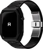 Reqior Apple Watch 45mm case met stalen band 'Nautilus' (zwart)