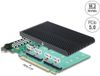 Delock Carte PCI Express 5.0 x16 vers 4 x NVMe M.2 interne Clé M avec dissipateur thermique - Bifurcation