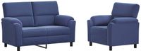 vidaXL - Bankstel - 2 - pcs - Politieblauw - fluweel