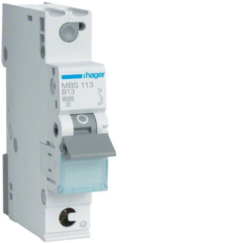HAGER stroomonderbreker MBS113 1polig B13A 6kA QC 1M