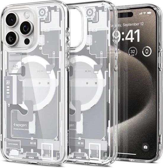 Spigen Ultra Hybrid Zero One MagSafe iPhone 15 Pro Max Hoesje Wit