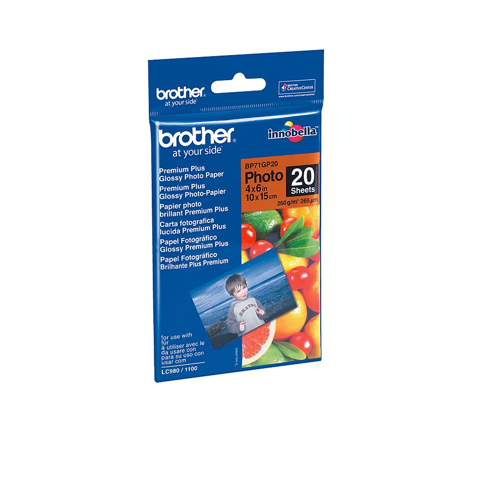 Brother BP71GP20 Premium Glossy Photo Paper - White