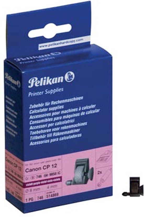 Office Pelikan kleurenrol paars, 40 mm x 80 mm, doos van 2 rollen