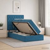vidaXL lit de rangement LED bleu foncé 100 x 200 cm velours