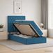 vidaXL lit de rangement LED bleu foncé 100 x 200 cm velours