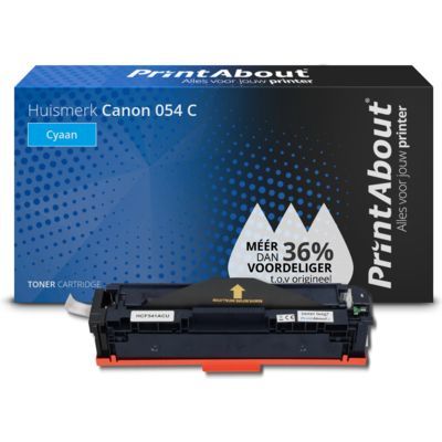 PrintAbout Huismerk 054 C Cyaan Toner | Compatibel met Canon i-SENSYS LBP621CW, LBP623CDW, MF641CW, MF643CDW, MF645CX | 1300 pagina's