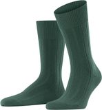 FALKE Lhasa Rib eenkleurig wol kasjmier sokken heren groen - maat 43-46