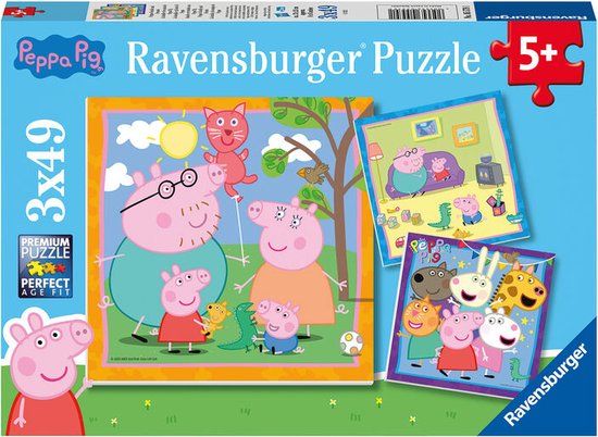 Ravensburger Peppa Pig Puzzel - 3 x 49 stukjes - Vanaf 5 jaar