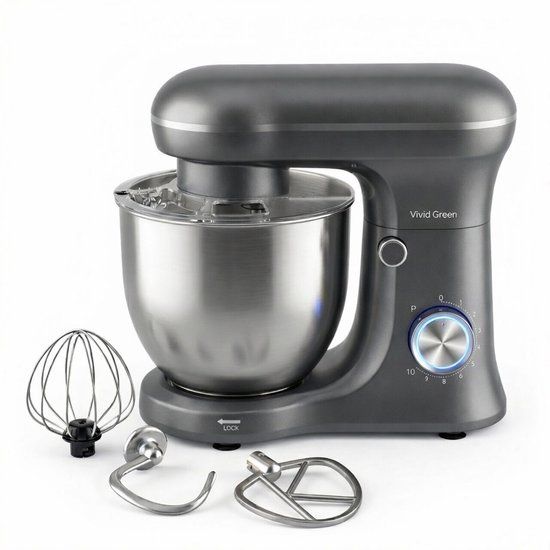 Vivid Green ProMix Keukenmachine - Keukenrobot - 1500W - 5L - Grijs