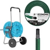 Cellfast Aluplus - tuyau d'arrosage 1/2" 30 m avec chariot / support de tuyau