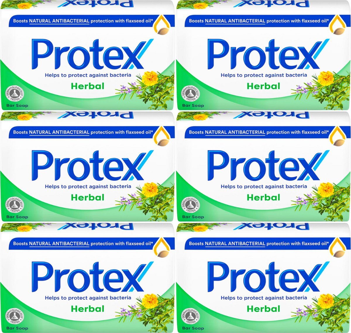 Pro-Tex Handzeep Herbal- Antibacteriële Zeep - Voor Gezicht en Lichaam - Soap - Zeep Blok - 6 x 90 g