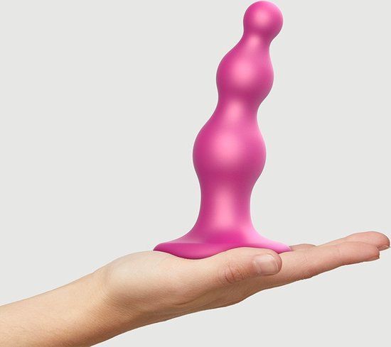 Strap-On-Me Dildo Plug Beads Metallic Roze Maat S