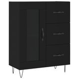 VidaXL Dressoir Zwart Bewerkt Hout 69,5x34x90 cm