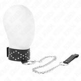 KINK International Dreamlove S.A.U. Halsband met Leash en Zilveren Studs - Zwart, Maat M