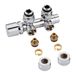 Robinet Radiateur Équerre d'Angle Chromé 3/4'' Mâle & Adaptateurs Multicouche 16mm