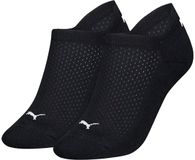 PUMA 2 paar dames sneaker sokken katoen - Badstof zool - Sneakersokken wit, zwart en grijs - 42