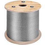 Mophorn Roestvrij stalen kabel T316, 0,6 cm, 7 x 7, 152,4 m, voor leuningen, terras, doe-het-zelf balustrade (152,4 m)