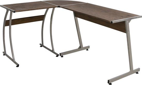 vidaXL Hoekbureau bewerkt hout bruin