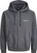 Jack &amp; jones JACK&JONES JORNORREBRO EMB SWEAT ZIP HOOD NOOS Heren Sweater XXL Asphalt