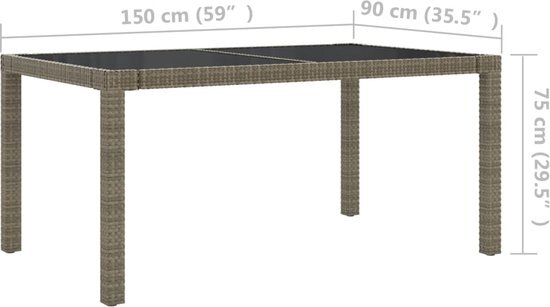 vidaXL 5-delige Tuinset met kussens poly rattan grijs