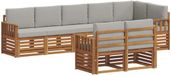 vidaXL Bank loungeset 8 zitplekken Natuurlijk en lichtgrijs Polyester