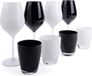 Excelsa Italiaans Design zwart wit Glazen set van 8 - 4 wijnglazen - 4 waterglazen