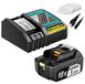 Makita Ensemble de batteries 18V 5,0 Ah avec chargeur et indicateur LED, compatible avec les outils 18V LXT