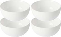 Vivalto Kommetjes/serveer schaaltjes/soepkommen - 4x - Opal - keramiek - D13 x H6 cm - ivoor wit - Stapelbaar