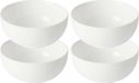 Vivalto Kommetjes/serveer schaaltjes/soepkommen - 4x - Opal - keramiek - D13 x H6 cm - ivoor wit - Stapelbaar