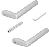 Emuca Klinken voor glazen deursloten, L-R vormig, aluminium, zwart geverfde afwerking