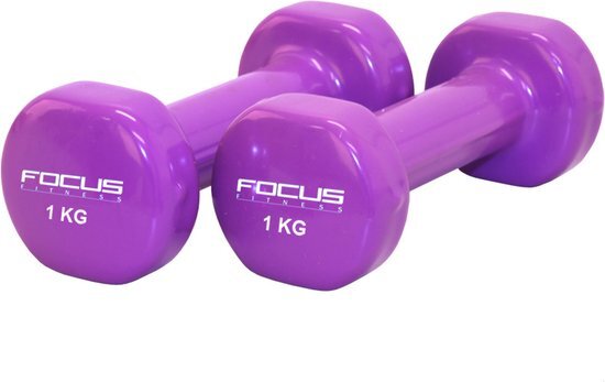 Focus Fitness Vinyl Dumbbell - 2 x 1 kg