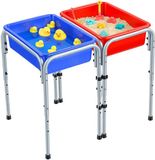Latios Table de jeu sensorielle - Table à sable et à eau avec 2 stations - Bacs de rangement amovibles - Pieds antidérapants - Cadre en acier - Pour enfants 3-6 ans