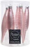 Decoris Kaemingk B.V. 6x Lichtroze glazen pegels kerstballen 15 cm - Glans/mat - Kerstboomversiering ijspegels roze