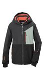killtec Jongens ski-jack/functionele jas met capuchon en sneeuwvanger KSW 206 BYS SKI JCKT, donker staal, 164, 44856-000