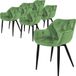 ML-Design Eetkamerstoelen Set van 6 Sage Fluweel Zwart Metaal 83x59x67cm