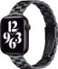 By Qubix - Stalen slim fit schakelband - Zwart - Geschikt voor Apple Watch 44mm / 45mm / 46mm / 49mm