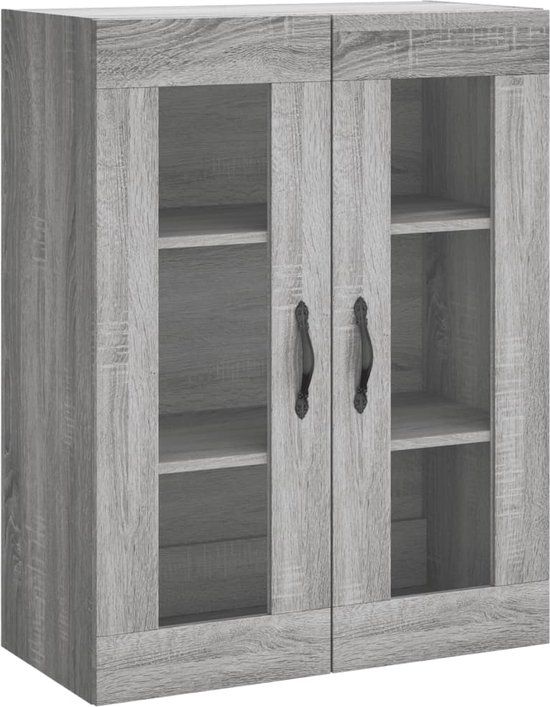 vidaXL Wandkast 69,5x34x90 cm Bewerkt Hout Grijs Sonoma Eikenkleurig