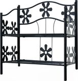 deuba Casaria Plantenrek Etagere – 2 Planken Metaal 50x30x60 cm – Zwart