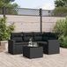 Maison Exclusive - Ensemble de meubles de jardin 5 pièces avec canapé et coussins, noir, en polyrotin