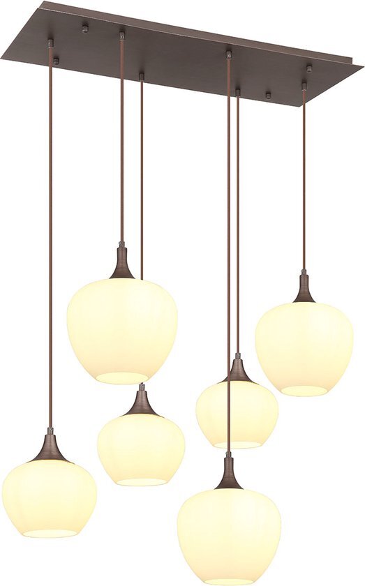 Globo hanglamp Maxy - bruin - metaal - 15548-6HC