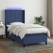 Maison Exclusive - Boxspringbed met matras en LED-verlichting, blauw, 90x190 cm, textiel