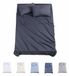 Todocama 4-delige beddengoedset, 3001, hoeslaken, 2 kussenslopen, 50 x 80 cm (bed 180 x 190/200 cm, donkergrijs)