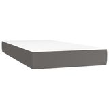 vidaXL Boxspringbed met matras, kunstleer, grijs, 140x200 cm