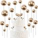 50 stuks taartdecoratie ballen taarttoppers, mini gouden ballen taarttoppers, voor verjaardagstaartendecoratie, bruiloft, feest, afstudeerfeest, taartdecoratie