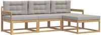 vidaXL - Bank loungeset - 4 zitplekken - Wit en lichtgrijs - Polyester