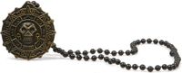 Atosa Verkleed sieraden ketting met skull - zwart - dames - kunststof