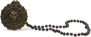 Atosa Verkleed sieraden ketting met skull - zwart - dames - kunststof